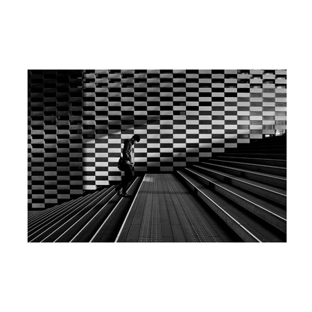 Trademark Fine Art Koji Sugimoto 'Stairs Checkered' Canvas Art, 22x32 1X10306-C2232GG